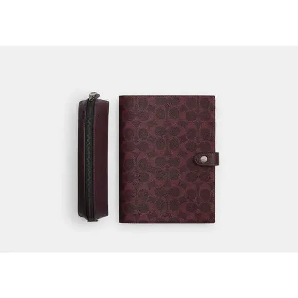 Coach Boxed Notebook And Pencil Case Set In Signature Canvas - Picture 1 of 9